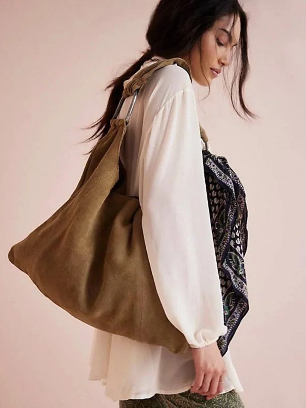 Free People Bobbi Slouch Suede Tote